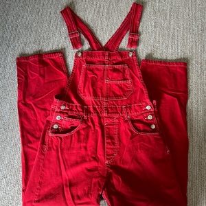Red FreePeople Overalls!